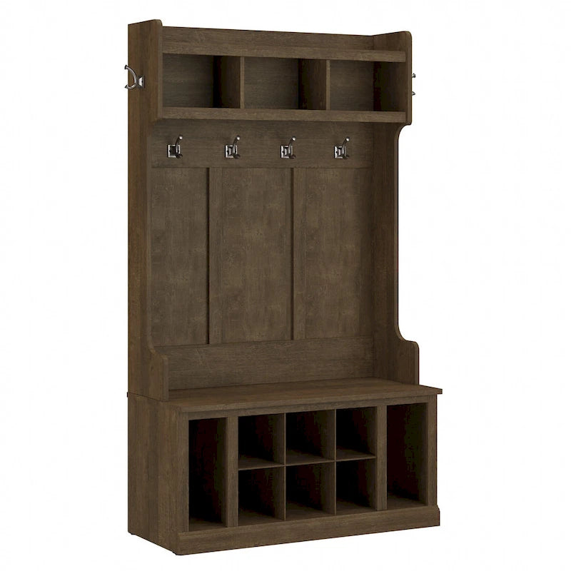 Meuble d'entrée et banc à chaussures Woodland 40W avec étagères de Bush Furniture