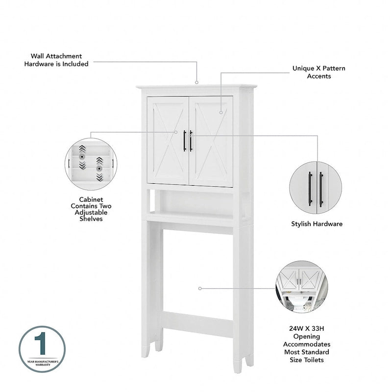 Meuble de rangement de style campagnard à placer au-dessus des toilettes