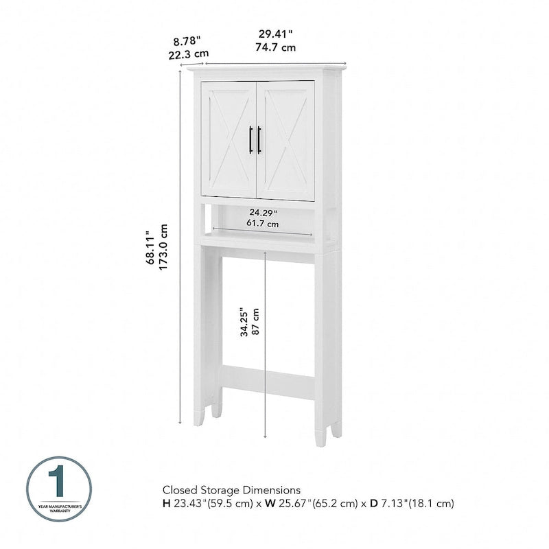 Meuble de rangement de style campagnard à placer au-dessus des toilettes