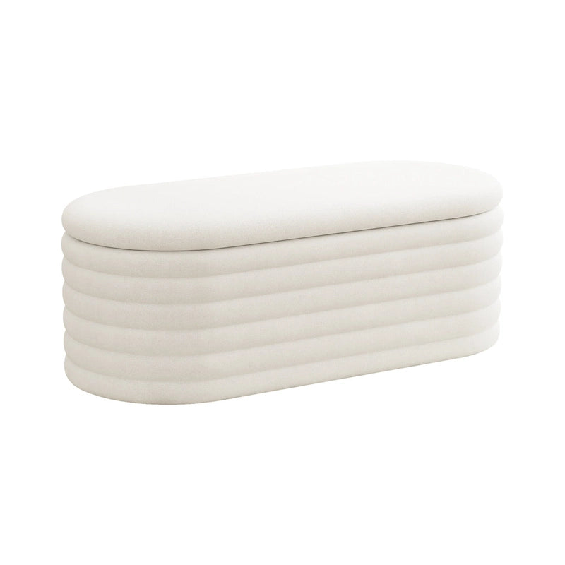 Banc coffre en chenille avec charnière de sécurité, tabouret de bout de lit rembourré en tissu