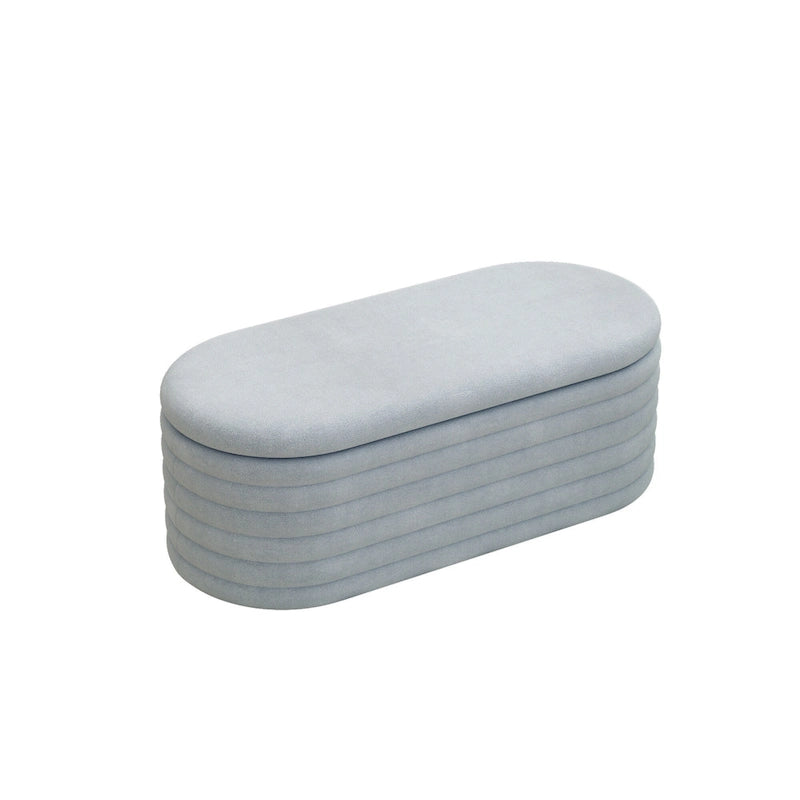 Banc coffre en chenille avec charnière de sécurité, tabouret de bout de lit rembourré en tissu