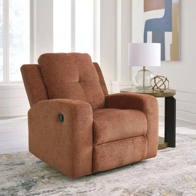 Fauteuil inclinable zéro dégagement, revêtement en polyester capitonné