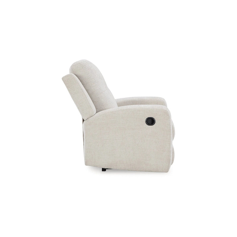 Fauteuil inclinable zéro dégagement, revêtement en polyester capitonné