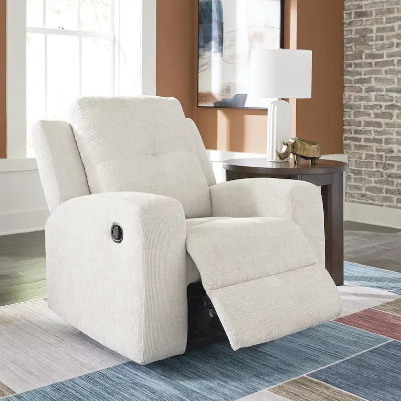 Fauteuil inclinable zéro dégagement, revêtement en polyester capitonné
