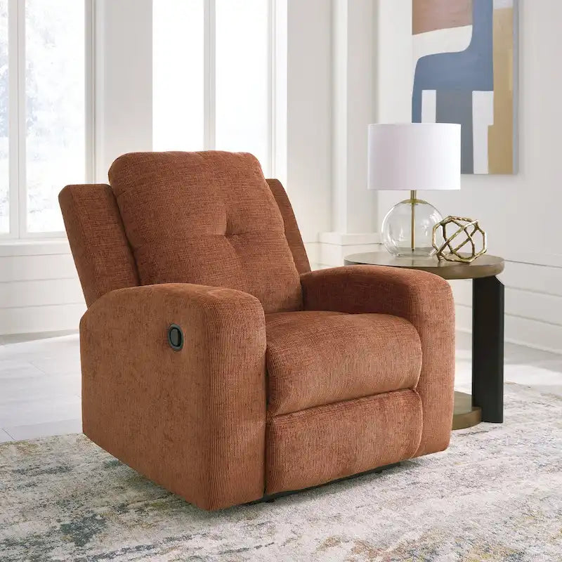 Fauteuil inclinable zéro dégagement, revêtement en polyester capitonné