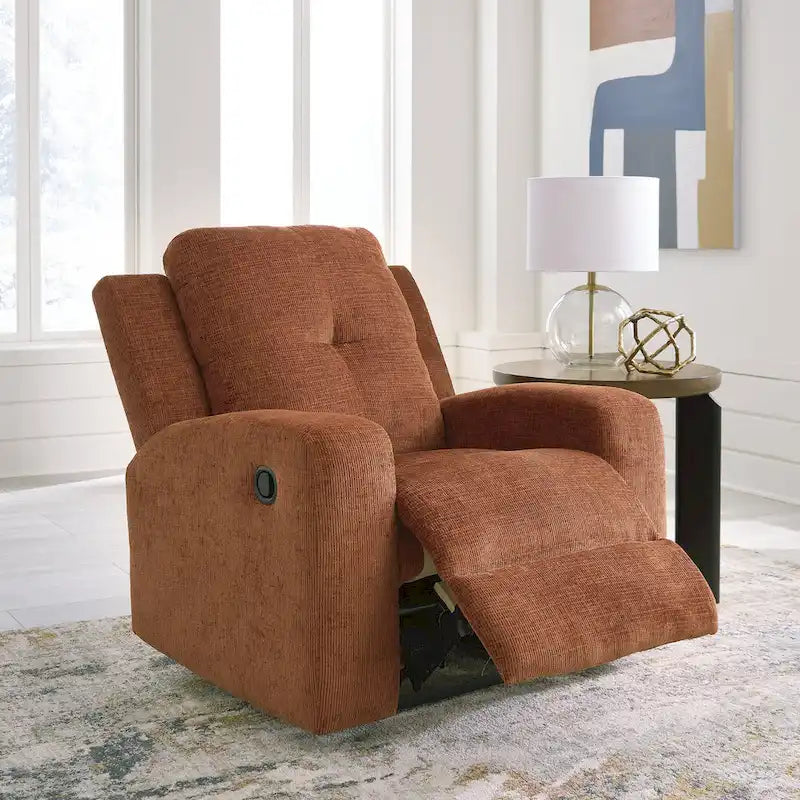 Fauteuil inclinable zéro dégagement, revêtement en polyester capitonné