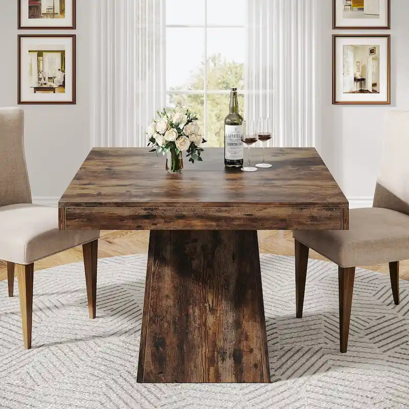 Table à manger carrée de 31,5 pouces pour 4 personnes, Table de cuisine de ferme pour salle à manger - 31,5P x 31,5L x 29,53H