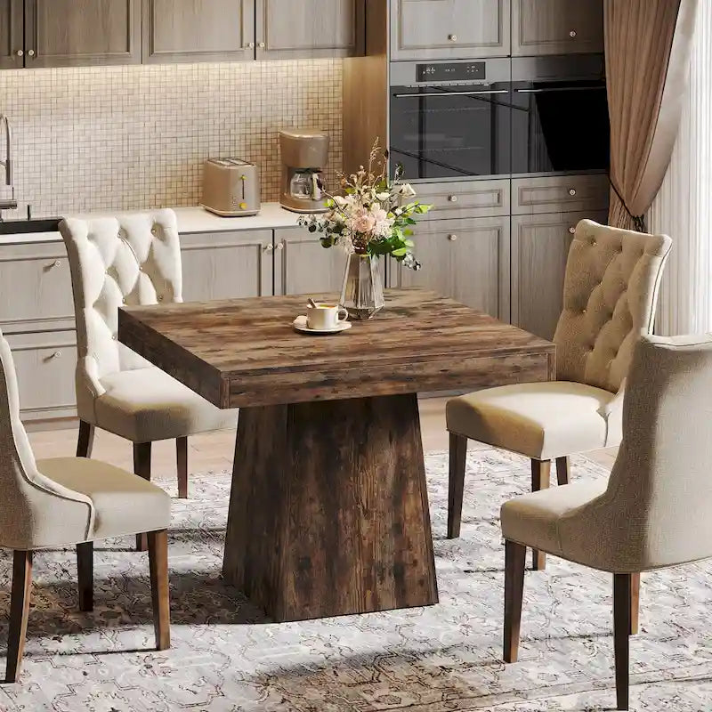 Table à manger carrée de 31,5 pouces pour 4 personnes, Table de cuisine de ferme pour salle à manger - 31,5P x 31,5L x 29,53H