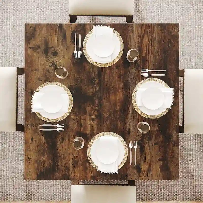 Table à manger carrée de 31,5 pouces pour 4 personnes, Table de cuisine de ferme pour salle à manger - 31,5P x 31,5L x 29,53H