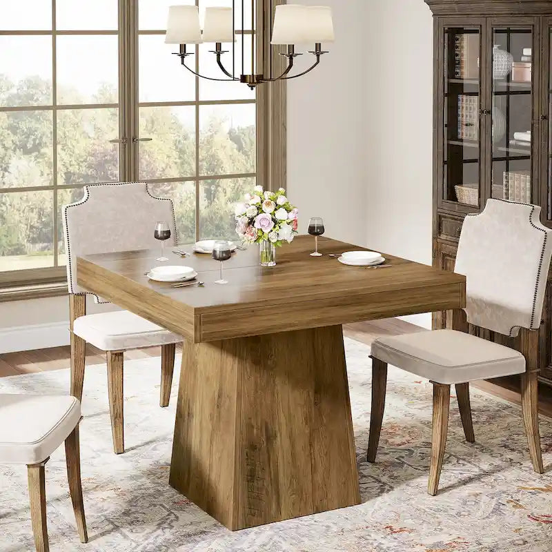 Table à manger carrée de 31,5 pouces pour 4 personnes, Table de cuisine de ferme pour salle à manger - 31,5P x 31,5L x 29,53H