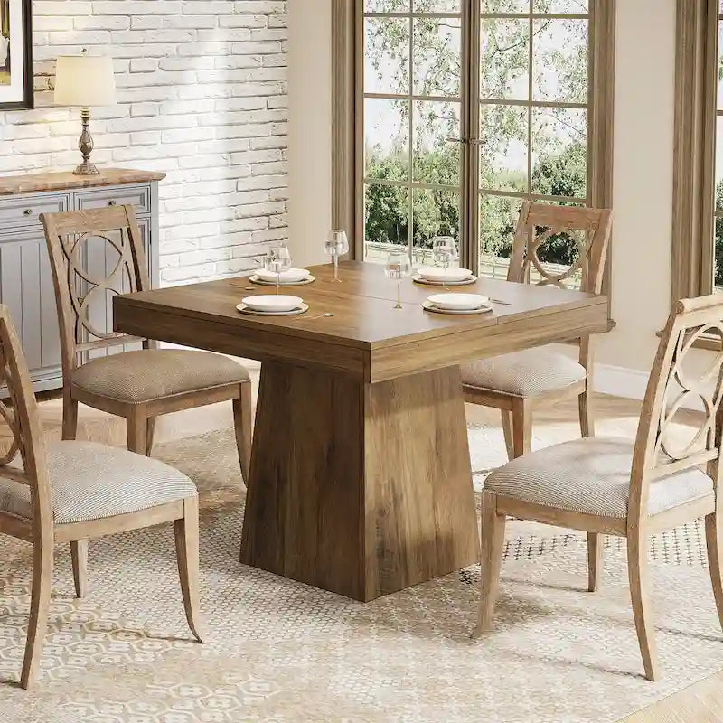 Table à manger carrée de 31,5 pouces pour 4 personnes, Table de cuisine de ferme pour salle à manger - 31,5P x 31,5L x 29,53H