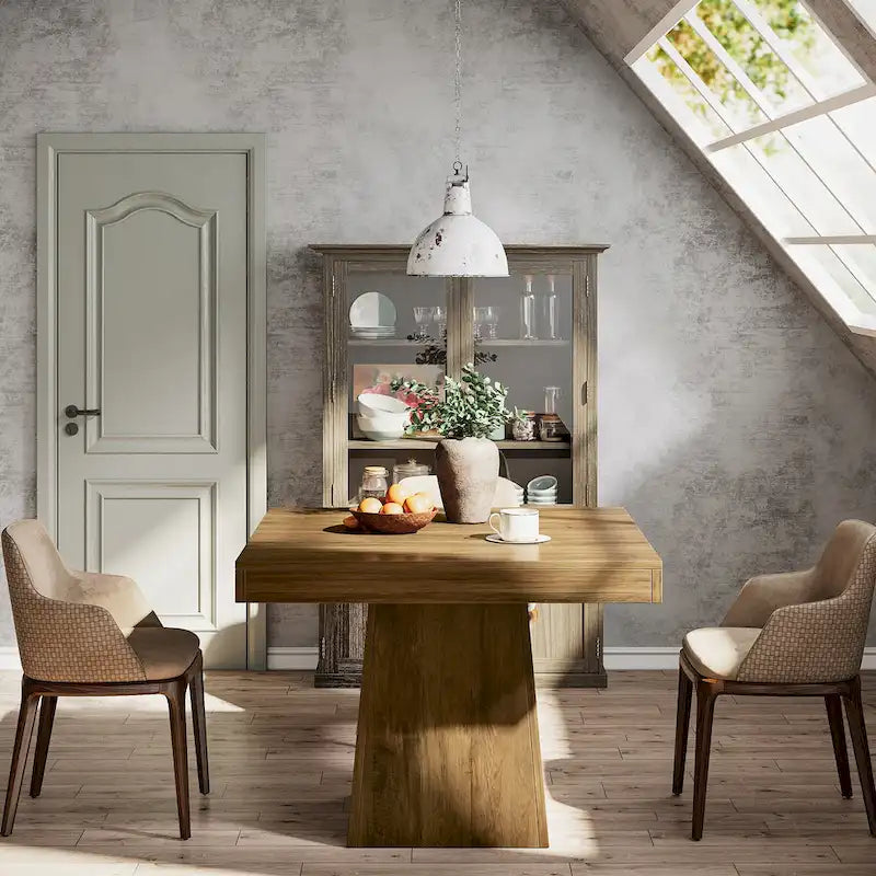 Table à manger carrée de 31,5 pouces pour 4 personnes, Table de cuisine de ferme pour salle à manger - 31,5P x 31,5L x 29,53H