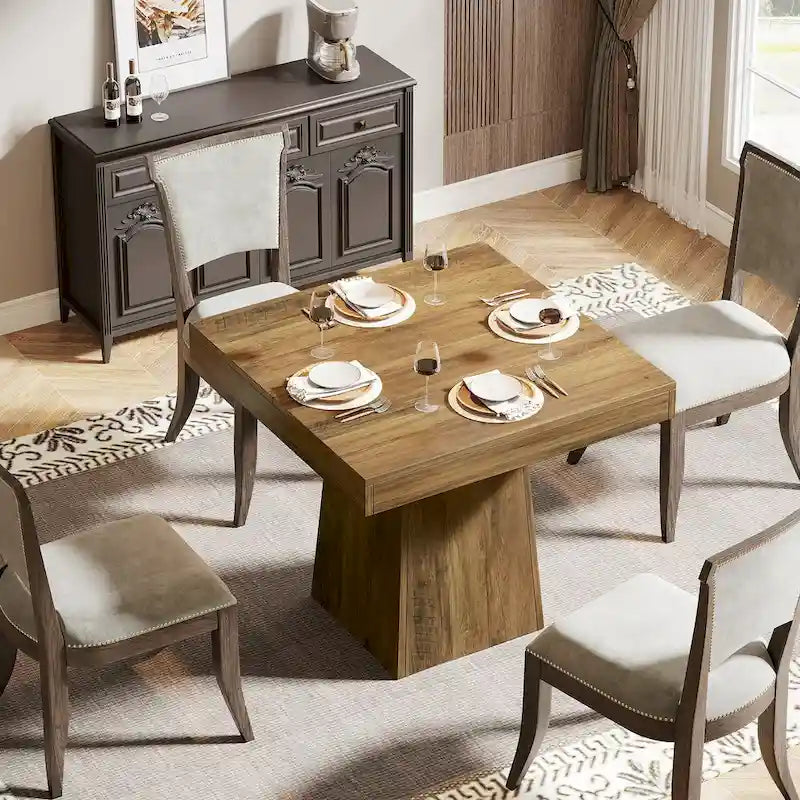 Table à manger carrée de 31,5 pouces pour 4 personnes, Table de cuisine de ferme pour salle à manger - 31,5P x 31,5L x 29,53H