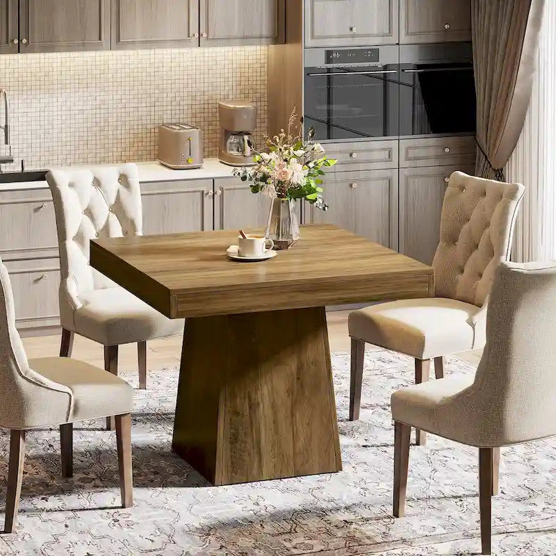 Table à manger carrée de 31,5 pouces pour 4 personnes, Table de cuisine de ferme pour salle à manger - 31,5P x 31,5L x 29,53H
