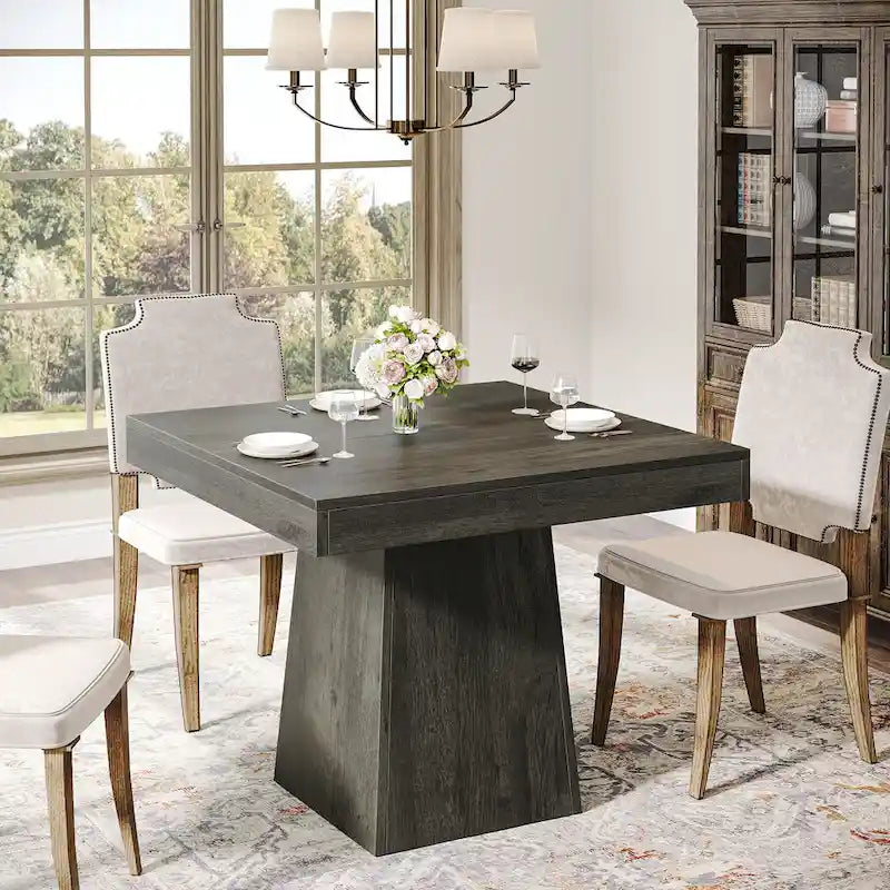 Table à manger carrée de 31,5 pouces pour 4 personnes, Table de cuisine de ferme pour salle à manger - 31,5P x 31,5L x 29,53H
