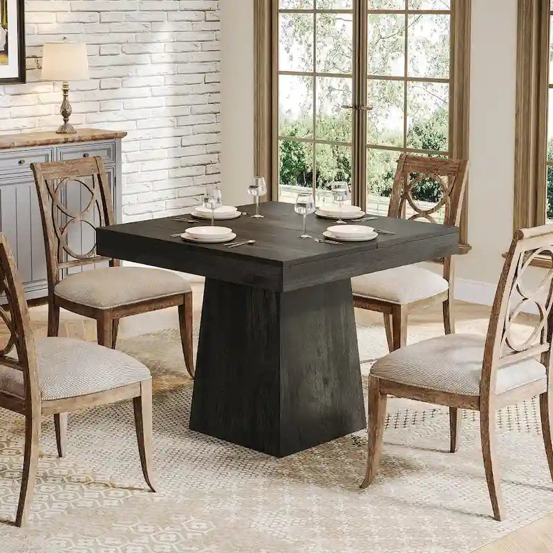Table à manger carrée de 31,5 pouces pour 4 personnes, Table de cuisine de ferme pour salle à manger - 31,5P x 31,5L x 29,53H