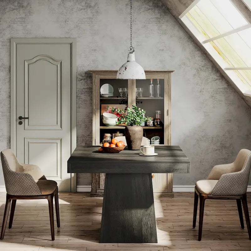 Table à manger carrée de 31,5 pouces pour 4 personnes, Table de cuisine de ferme pour salle à manger - 31,5P x 31,5L x 29,53H