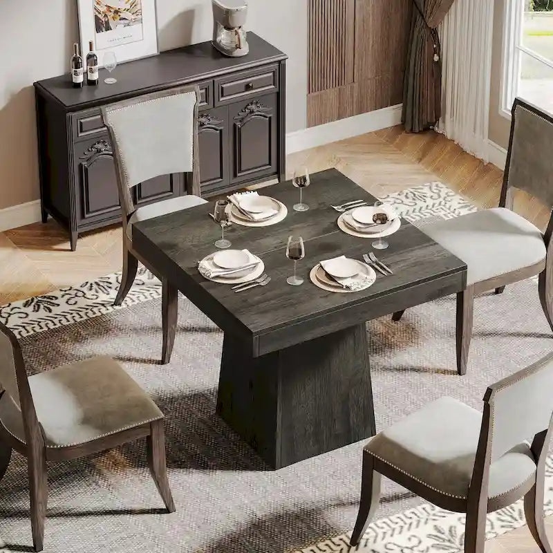 Table à manger carrée de 31,5 pouces pour 4 personnes, Table de cuisine de ferme pour salle à manger - 31,5P x 31,5L x 29,53H
