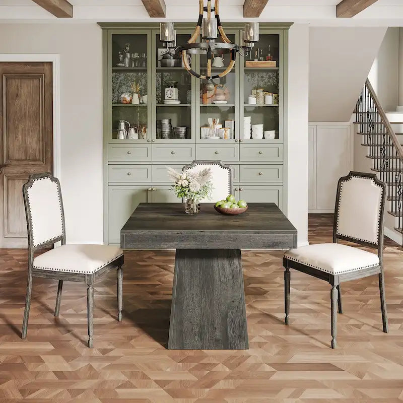 Table à manger carrée de 31,5 pouces pour 4 personnes, Table de cuisine de ferme pour salle à manger - 31,5P x 31,5L x 29,53H