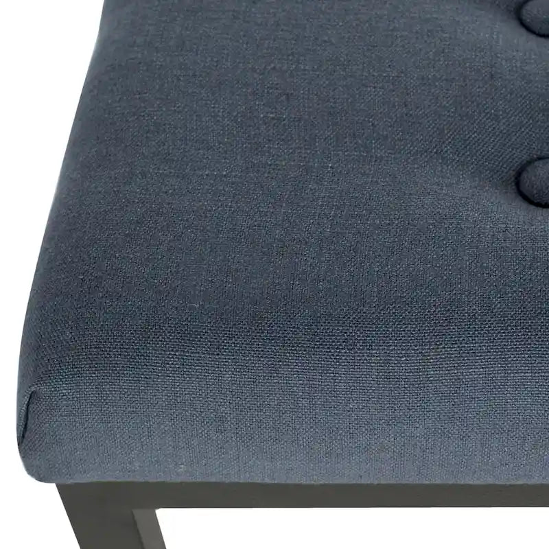 Banc en lin capitonné avec pieds Parsons noirs – 48x18x19