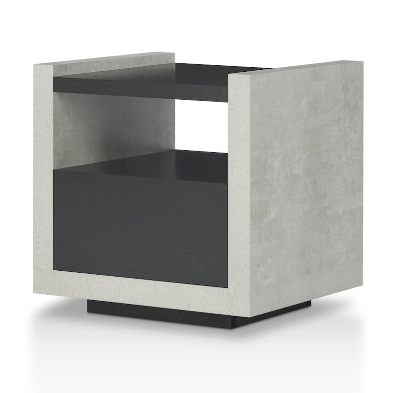 Table d'appoint industrielle à 1 étagère de 45 cm
