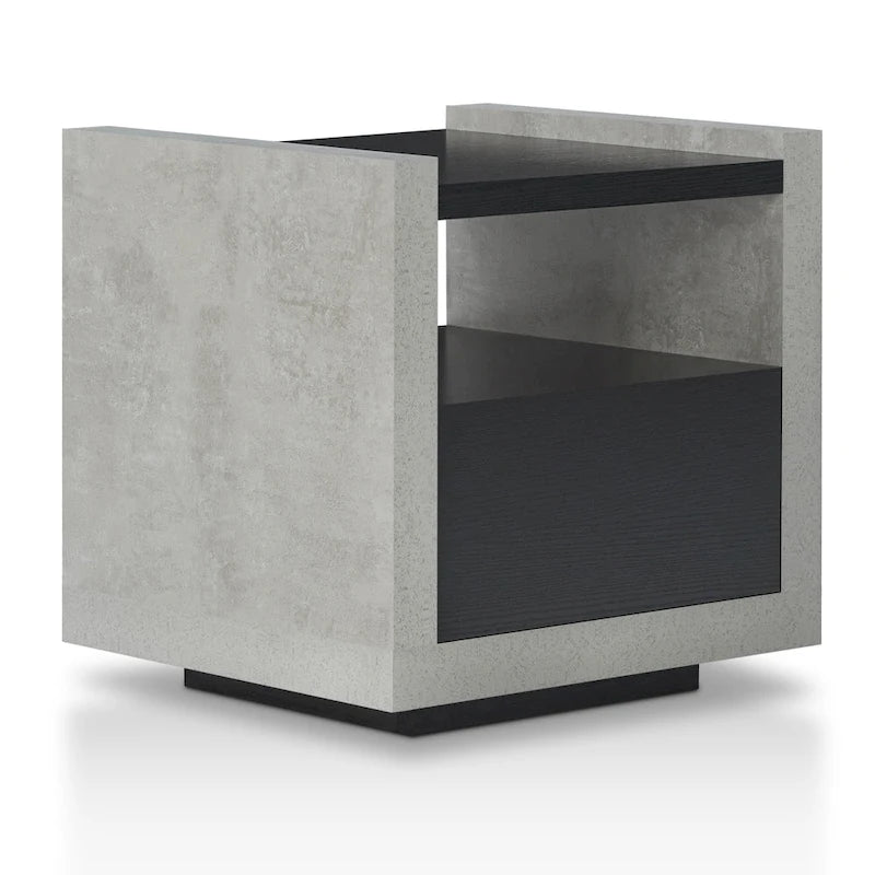 Table d'appoint industrielle à 1 étagère de 45 cm