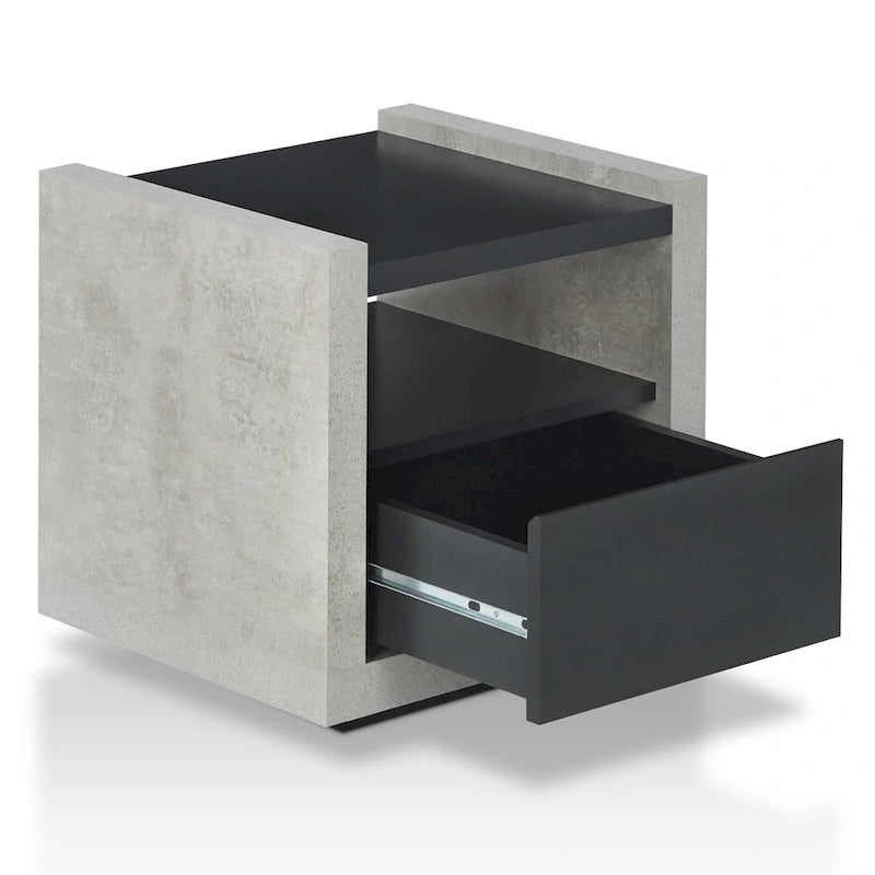 Table d'appoint industrielle à 1 étagère de 45 cm