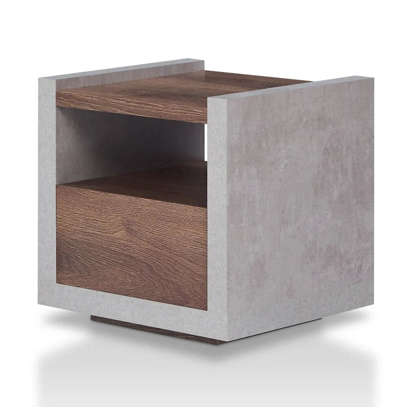 Table d'appoint industrielle à 1 étagère de 45 cm
