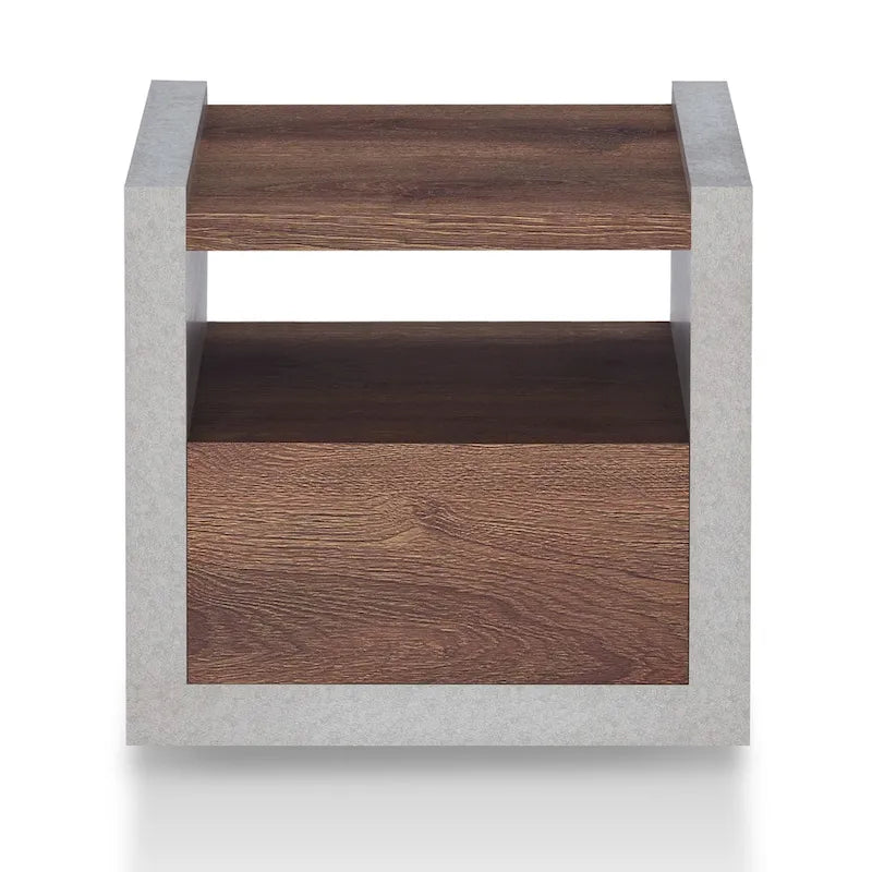 Table d'appoint industrielle à 1 étagère de 45 cm