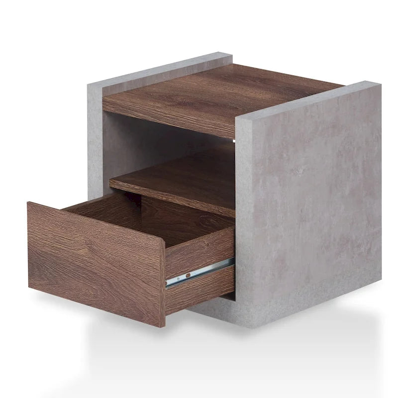 Table d'appoint industrielle à 1 étagère de 45 cm