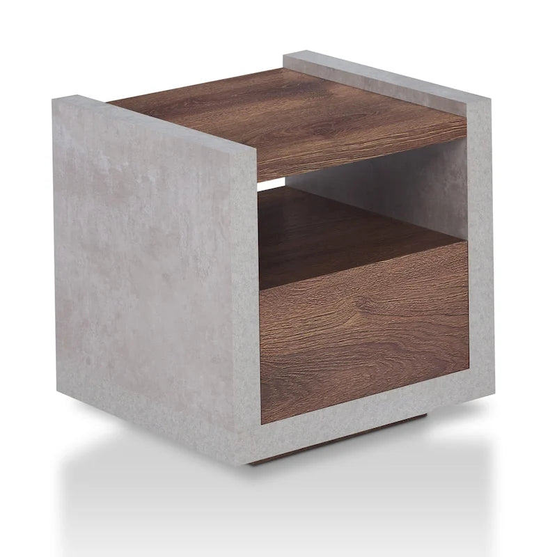 Table d'appoint industrielle à 1 étagère de 45 cm
