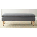 Banc capitonné gris/sauge - 52Wx21Dx19H