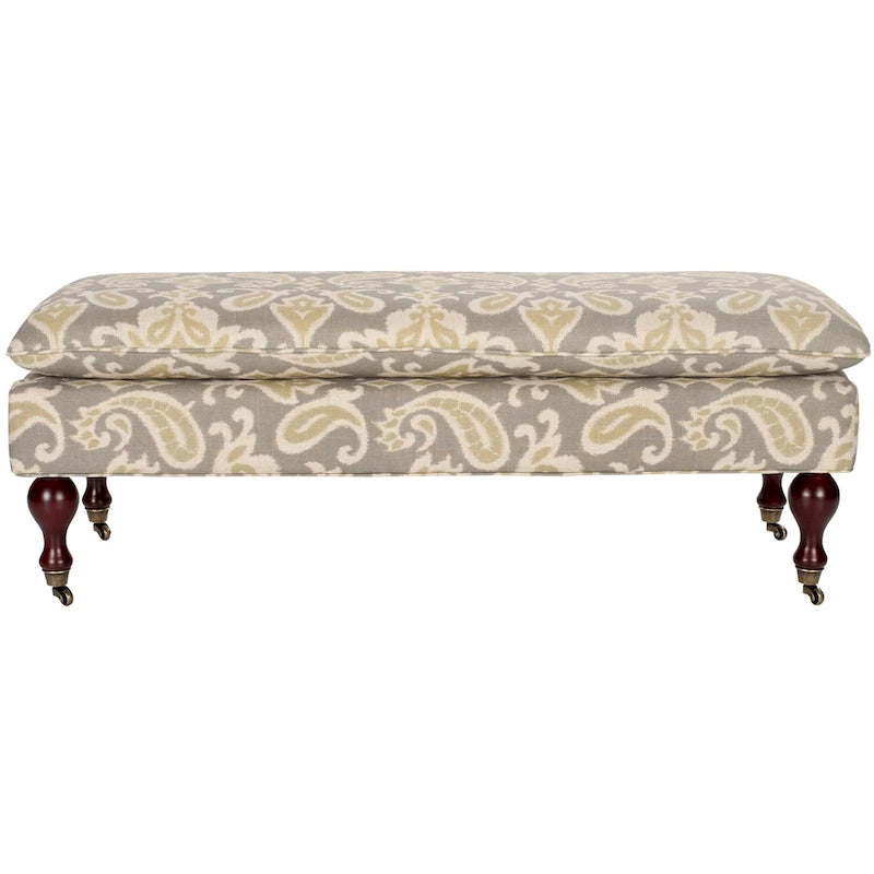 Banc capitonné gris/sauge - 52Wx21Dx19H