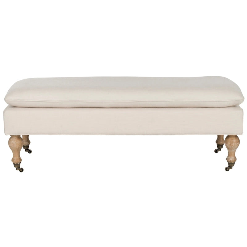 Banc capitonné gris/sauge - 52Wx21Dx19H