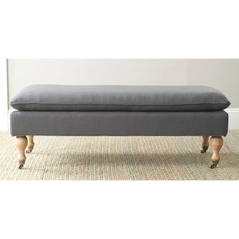 Banc capitonné gris/sauge - 52Wx21Dx19H