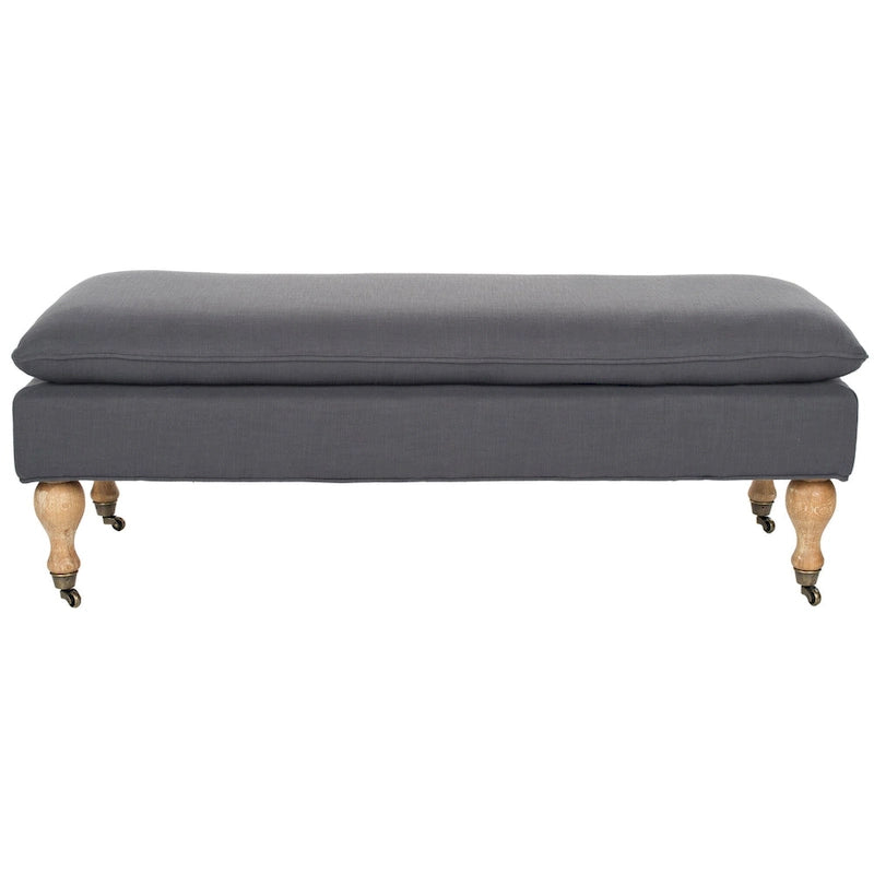 Banc capitonné gris/sauge - 52Wx21Dx19H