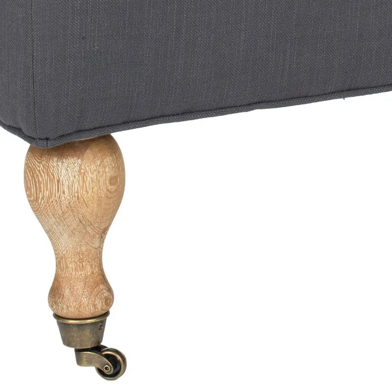 Banc capitonné gris/sauge - 52Wx21Dx19H