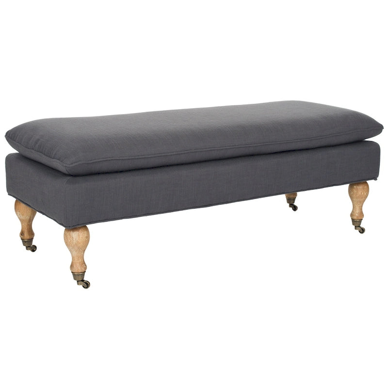Banc capitonné gris/sauge - 52Wx21Dx19H