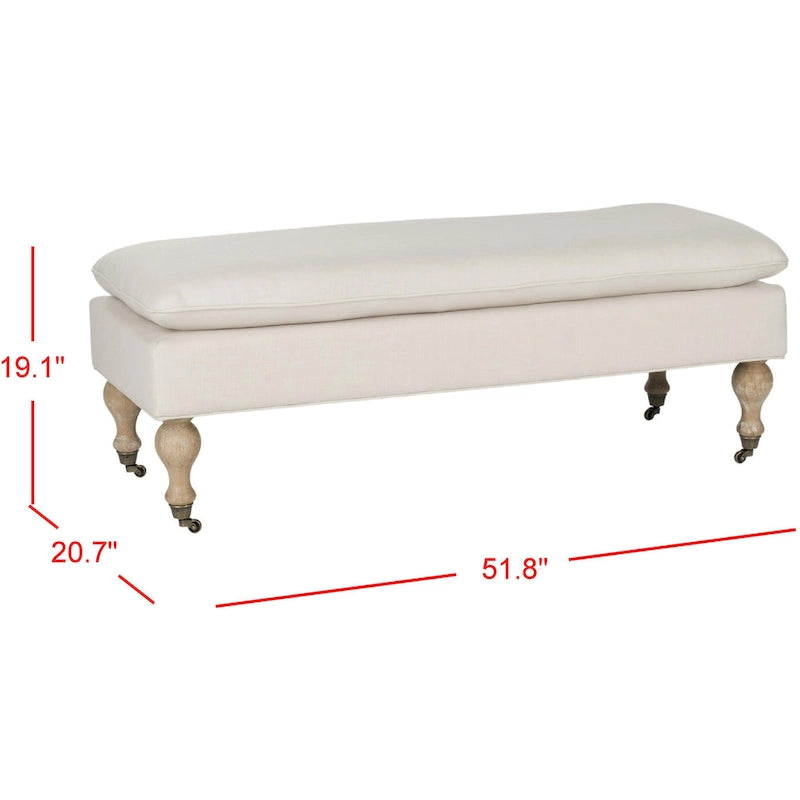 Banc capitonné gris/sauge - 52Wx21Dx19H
