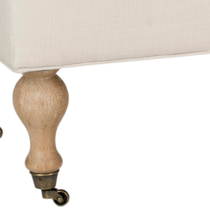 Banc capitonné gris/sauge - 52Wx21Dx19H