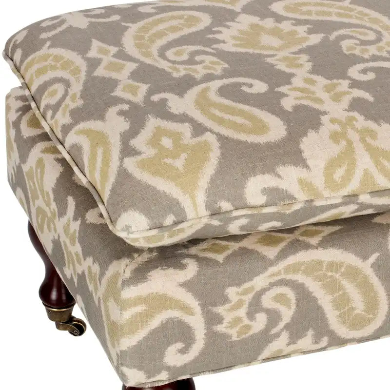 Banc capitonné gris/sauge - 52Wx21Dx19H