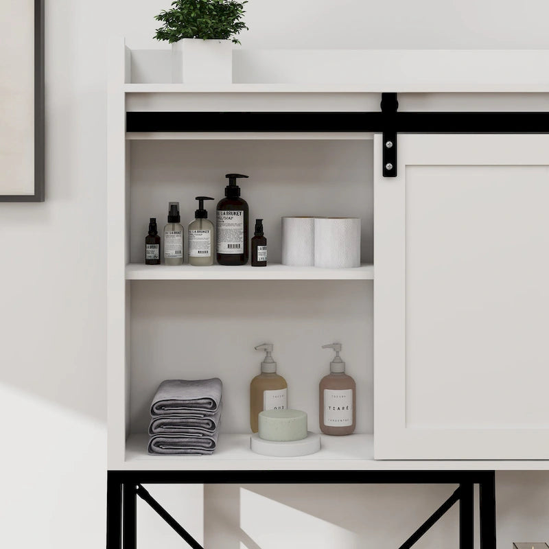 Meuble de rangement de salle de bain au-dessus des toilettes