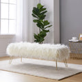 Banc long ottoman contemporain moderne en fausse fourrure