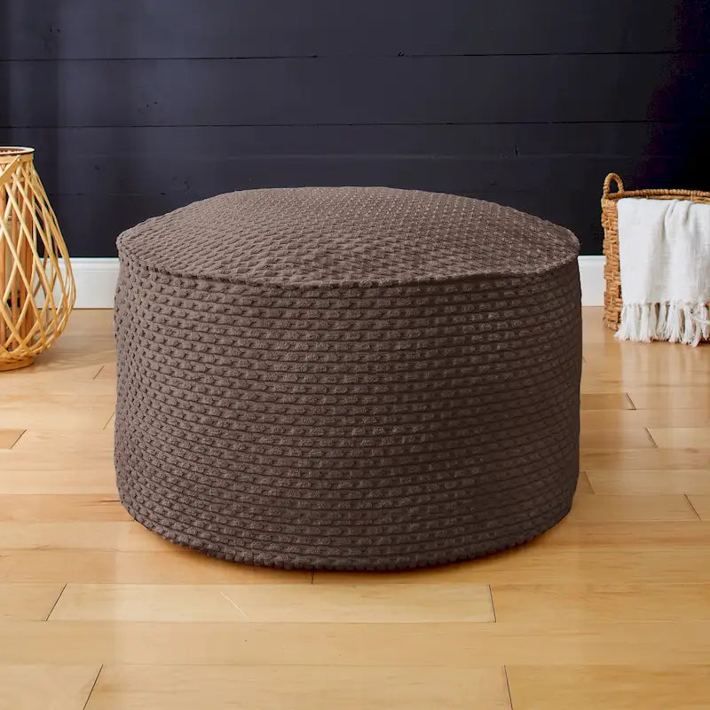 Pouf rond large en velours côtelé doux et épais pour l'intérieur