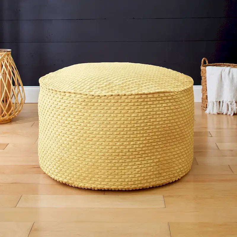 Pouf rond large en velours côtelé doux et épais pour l'intérieur