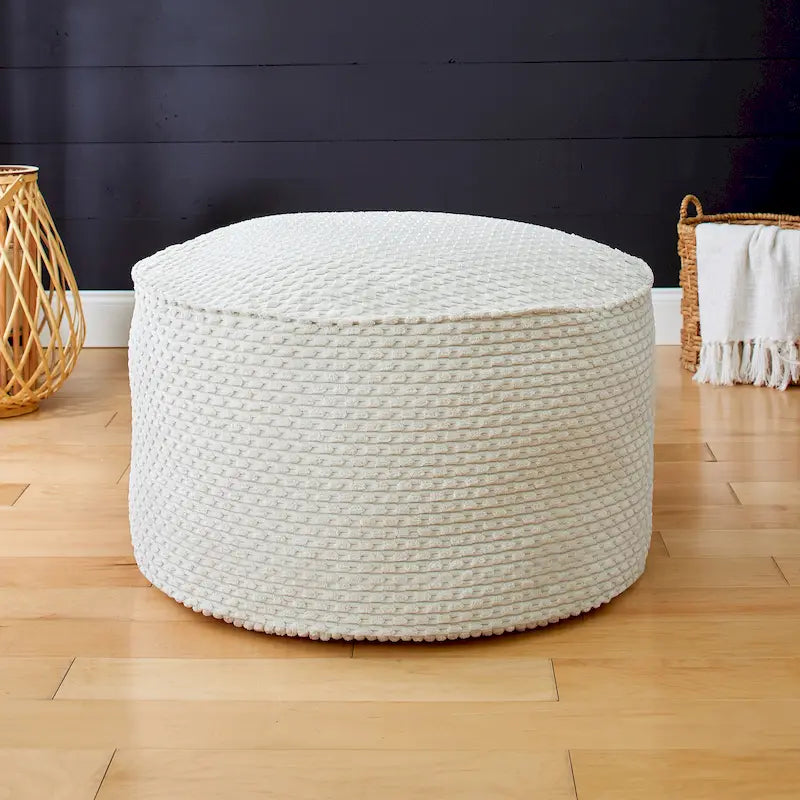 Pouf rond large en velours côtelé doux et épais pour l'intérieur