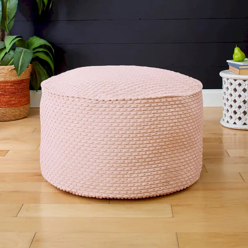 Pouf rond large en velours côtelé doux et épais pour l'intérieur