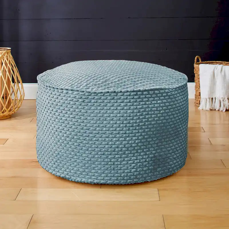 Pouf rond large en velours côtelé doux et épais pour l'intérieur