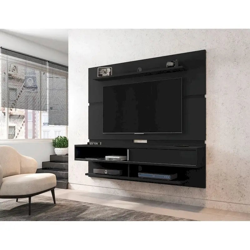 Meuble TV flottant avec étagères