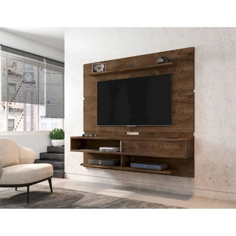 Meuble TV flottant avec étagères